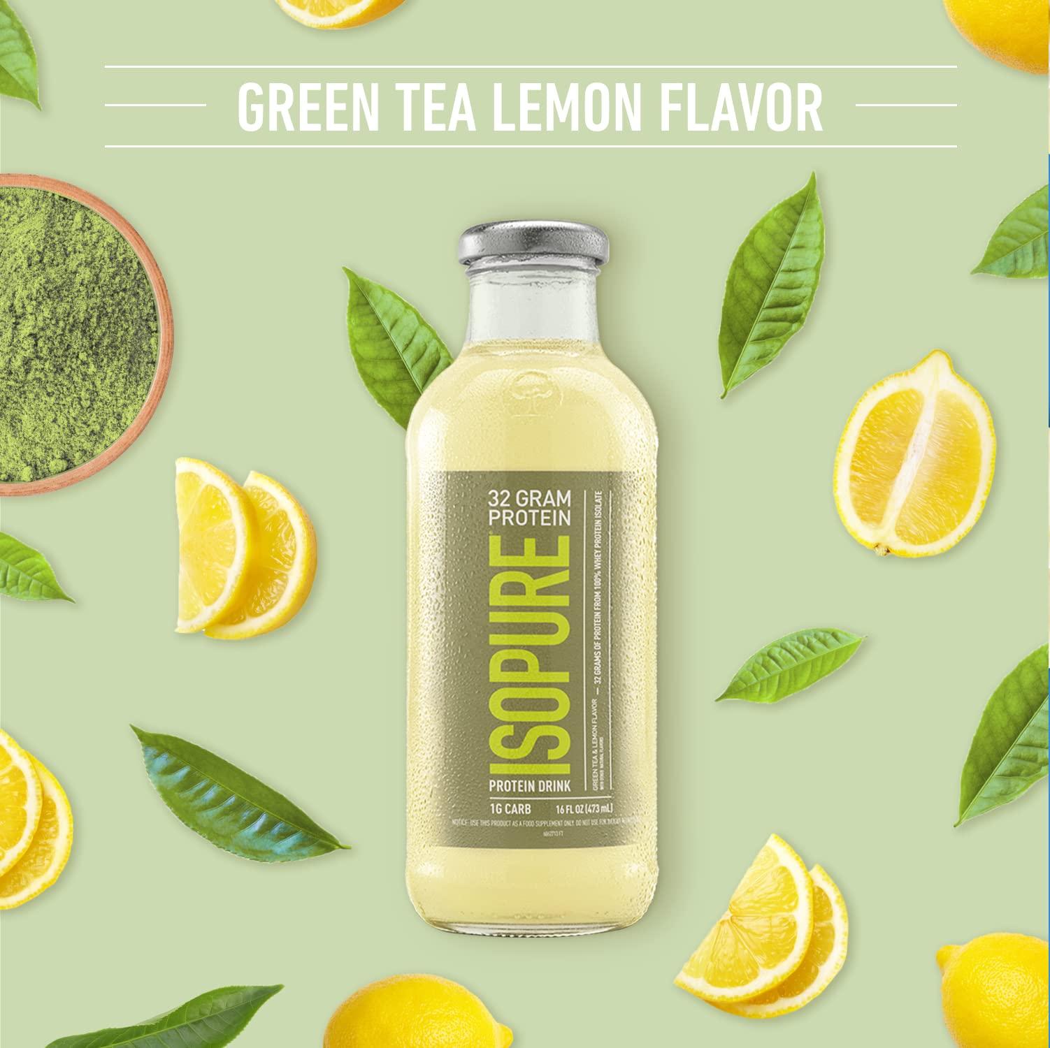 Isopure Isopure Zero Carb 32g Protein Ready-to-Drink, Whey Protein Isolate, Green Tea, 16 Fl Oz (12 Bottles)