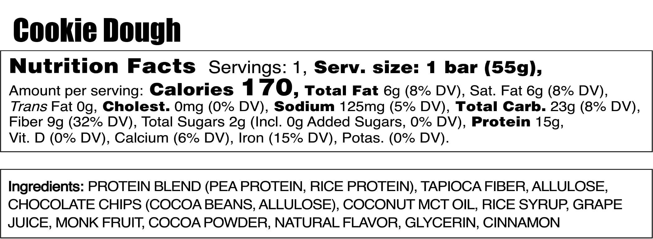 Live Alio Alio: Cookie Dough - Top 9 Allergen Free Protein Bar | High Protein | Nut Free | Low Calorie | Vegan | Gluten Free | non-GMO | Plant Based | Amazing Taste! 12 Bars in a Box