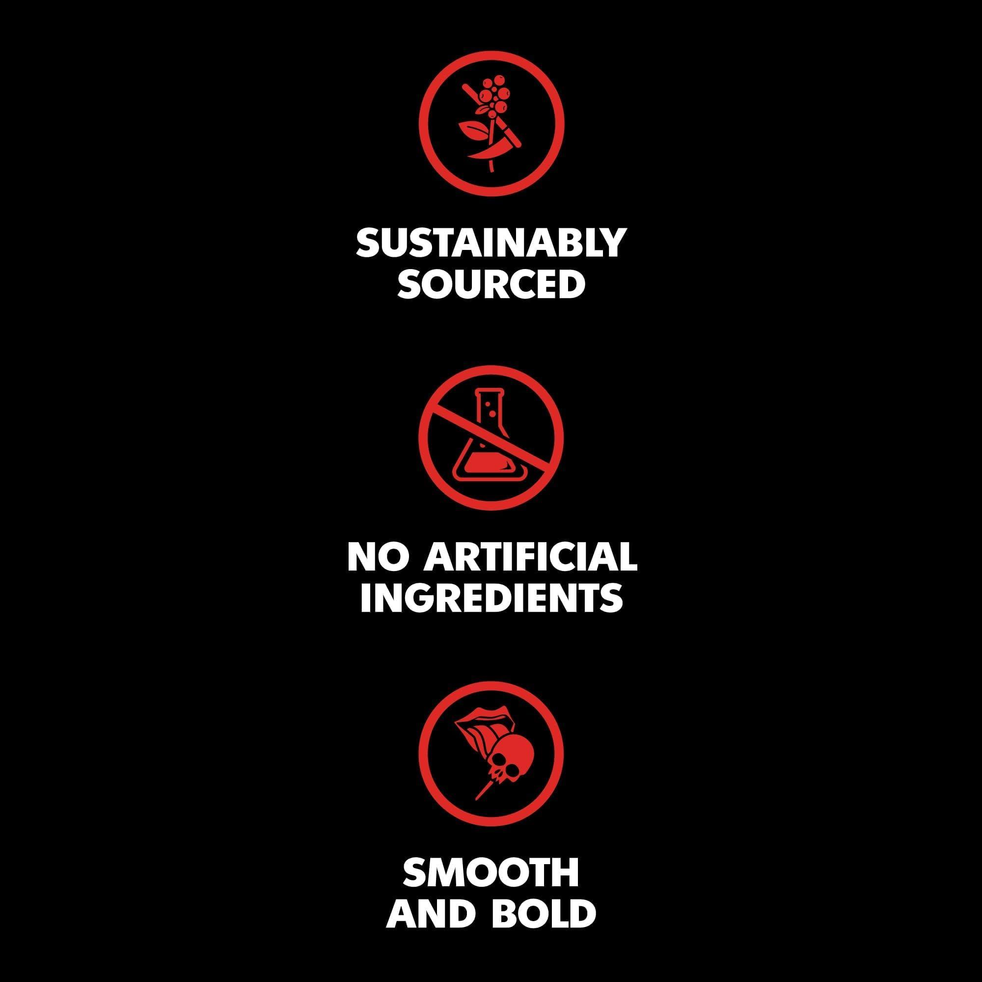 Death Wish Coffee Death Wish Coffee, Medium Roast Whole Bean (10 oz, 6 pack)