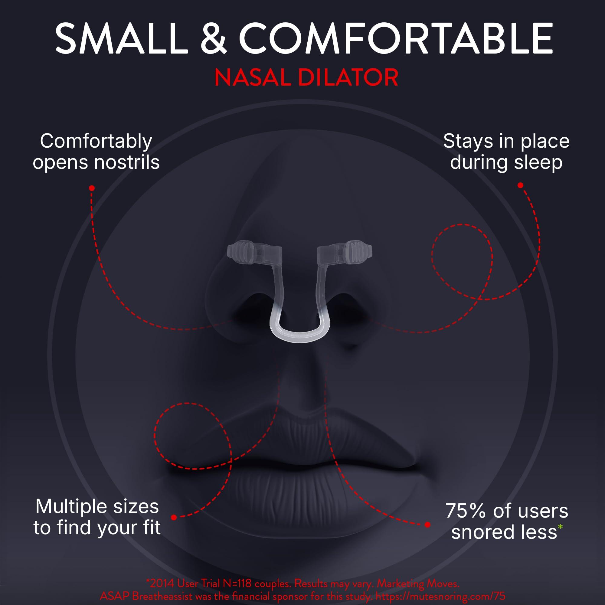 Rhinomed Rhinomed Mute Nasal Dilator for Snore Reduction - Anti-Snoring Aid Solution - Improve Airflow - Comfortable Nose Vents, Breathing Aids for Better Sleep (Large, 3-Pk)