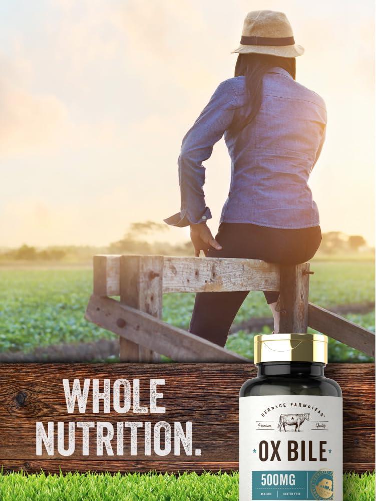 Carlyle Carlyle Ox Bile Supplement | 500mg | 60 Capsules | Digestive Enzyme | Non-GMO & Gluten Free | by Herbage Farmstead