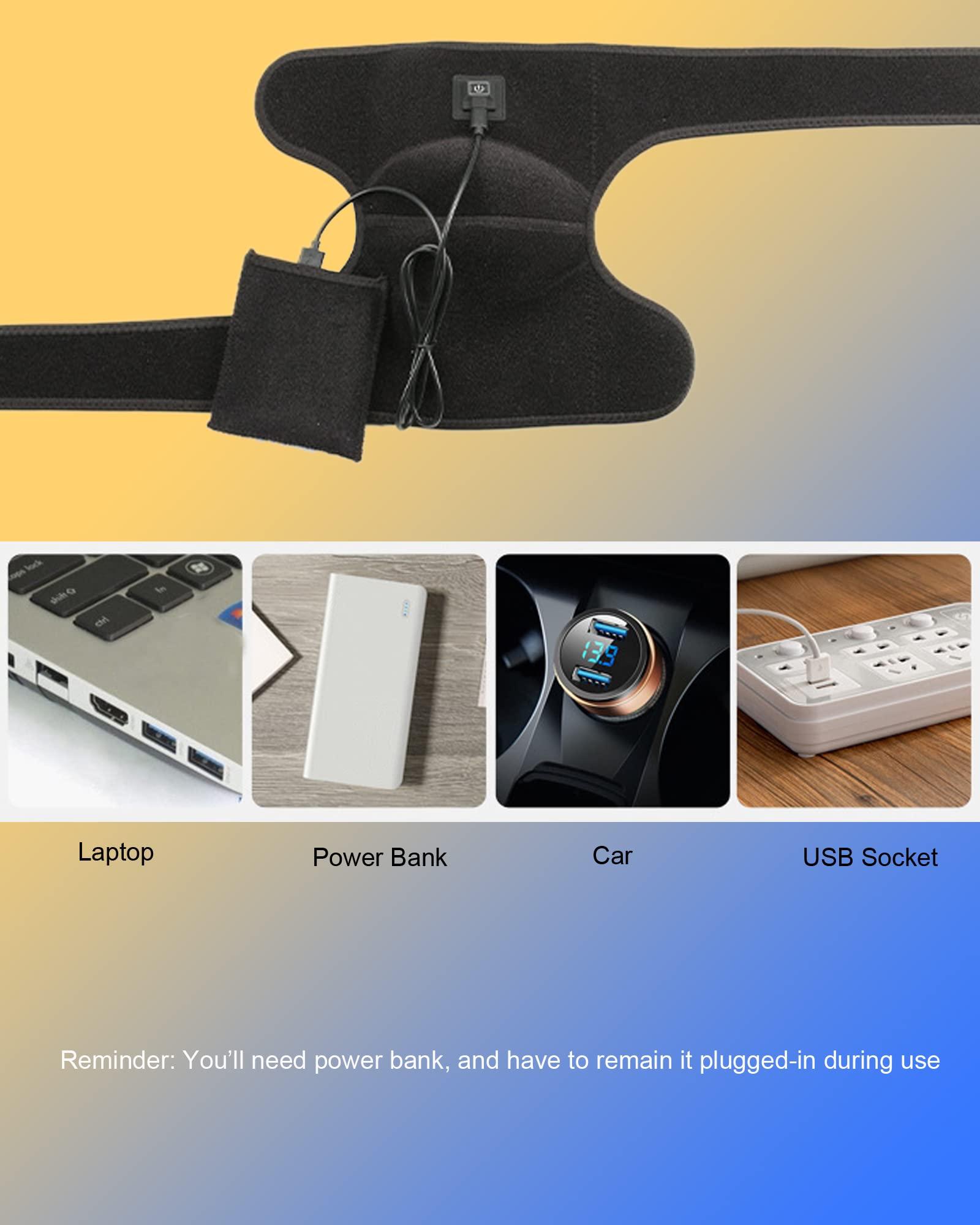 BXT Heating Pad for Knee, USB Knee Warmer, 3 Heating Level, Knee Pain Relief Arthritic Knees, Heated Knee Wrap