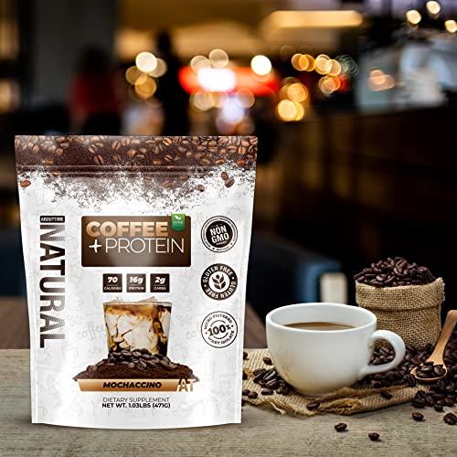 About Time About Time Coffee + Whey Protein (Non-GMO, All Natural, Lactose/Gluten Free, 16g of Protein Per Serving) - 1.03lb Jar, Coffee Mochaccino