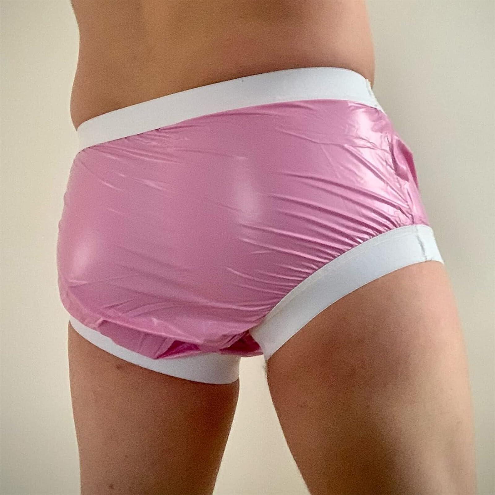 TAPIVA Plastic Pants for Adults with Incontinence,Elastic Band Plastic Waterproof Pants, Plastic PVC Diapers, Reusable Senior Diapers, Soft Surface, Suitable for Adult Men and Women