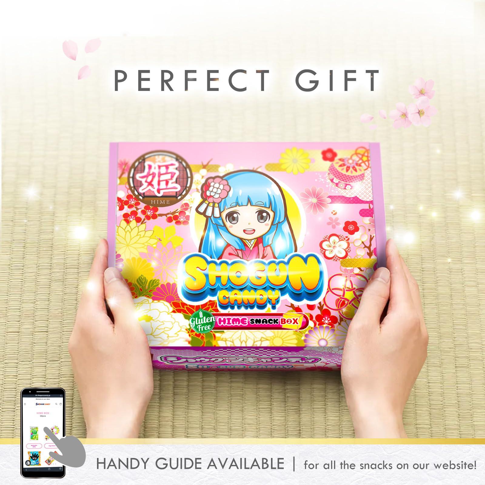 SHOGUN CANDY SHOGUN CANDY, 40Pcs Japanese Snacks and Japanese Candy, Popin Cookin Japanese Snack Box, Kawaii Dagashi Box, (HIME(Gluten free))