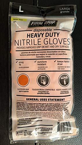 Firm Grip Disposable Heavy Duty Nitrile Gloves - Latex Free
