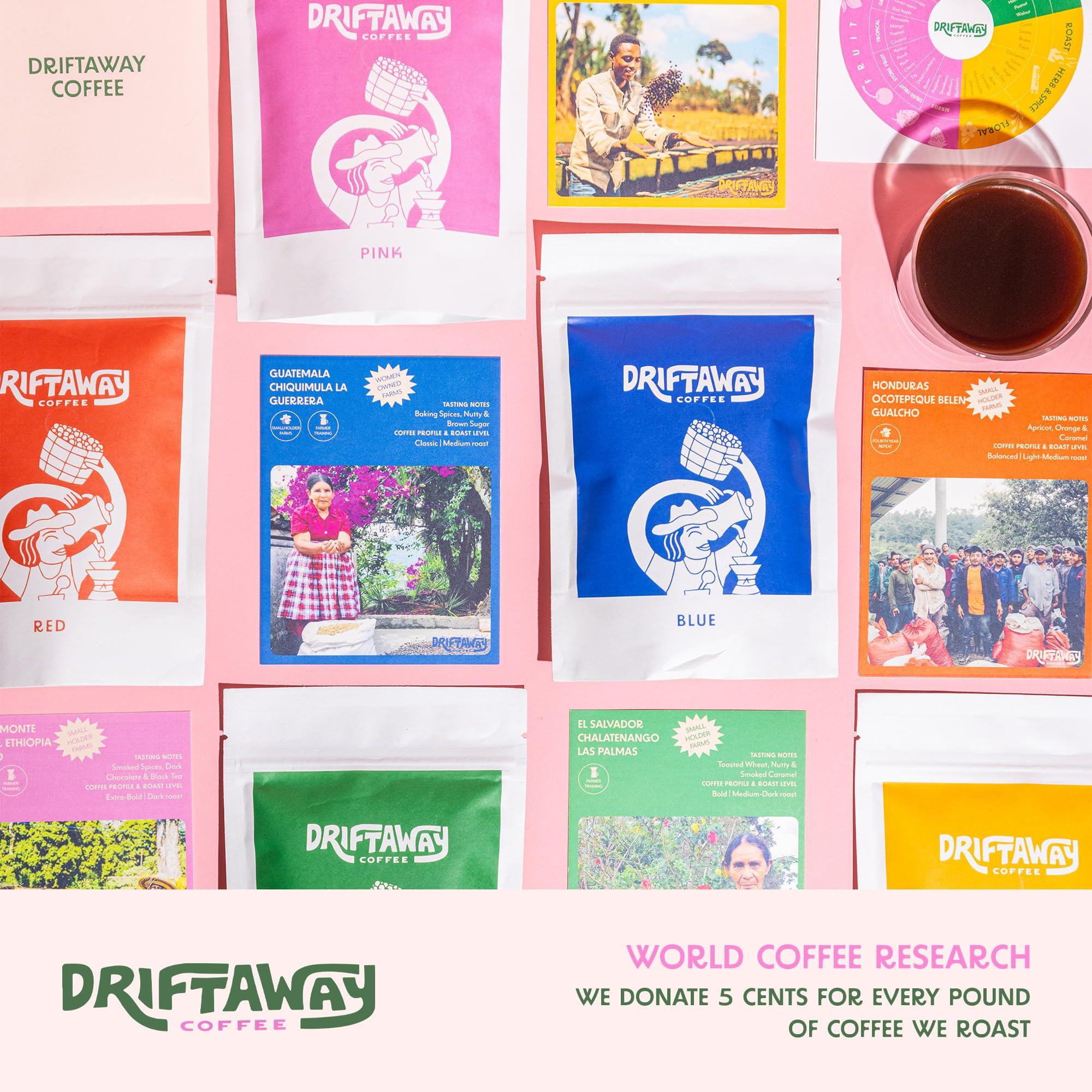 Driftaway Coffee Driftaway Coffee Explorer Box, 5 Pack Coffee Tasting Kit - Single-Origin Ground Coffee from Around the World - 5 Fresh Roasts - Sustainable Sourcing, Small-Scale Farmers - Gourmet Coffee Variety Gift (Drip Grind, 2 Ounce (Pack of 5))