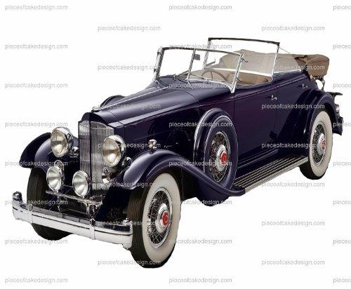 Art of Eric Gunty 8" ~ Dark Purple Classic Car Birthday ~ Edible Cake/Cupcake Topper!!!