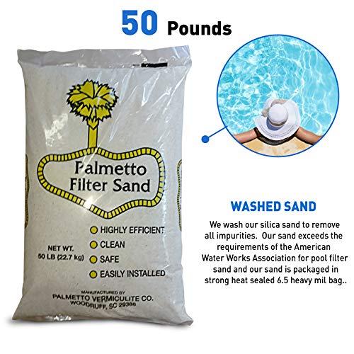 Palmetto Palmetto Pool Filter Sand Works with Residential & Commercial Equipment – Highly Efficient, 50 Pound