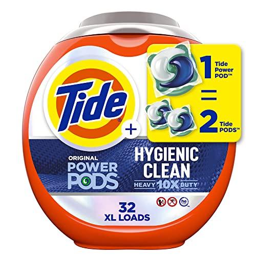 Tide Tide Hygienic Clean Heavy 10x Duty Power PODS Laundry Detergent Pacs Original 32 count For Visible and Invisible Dirt