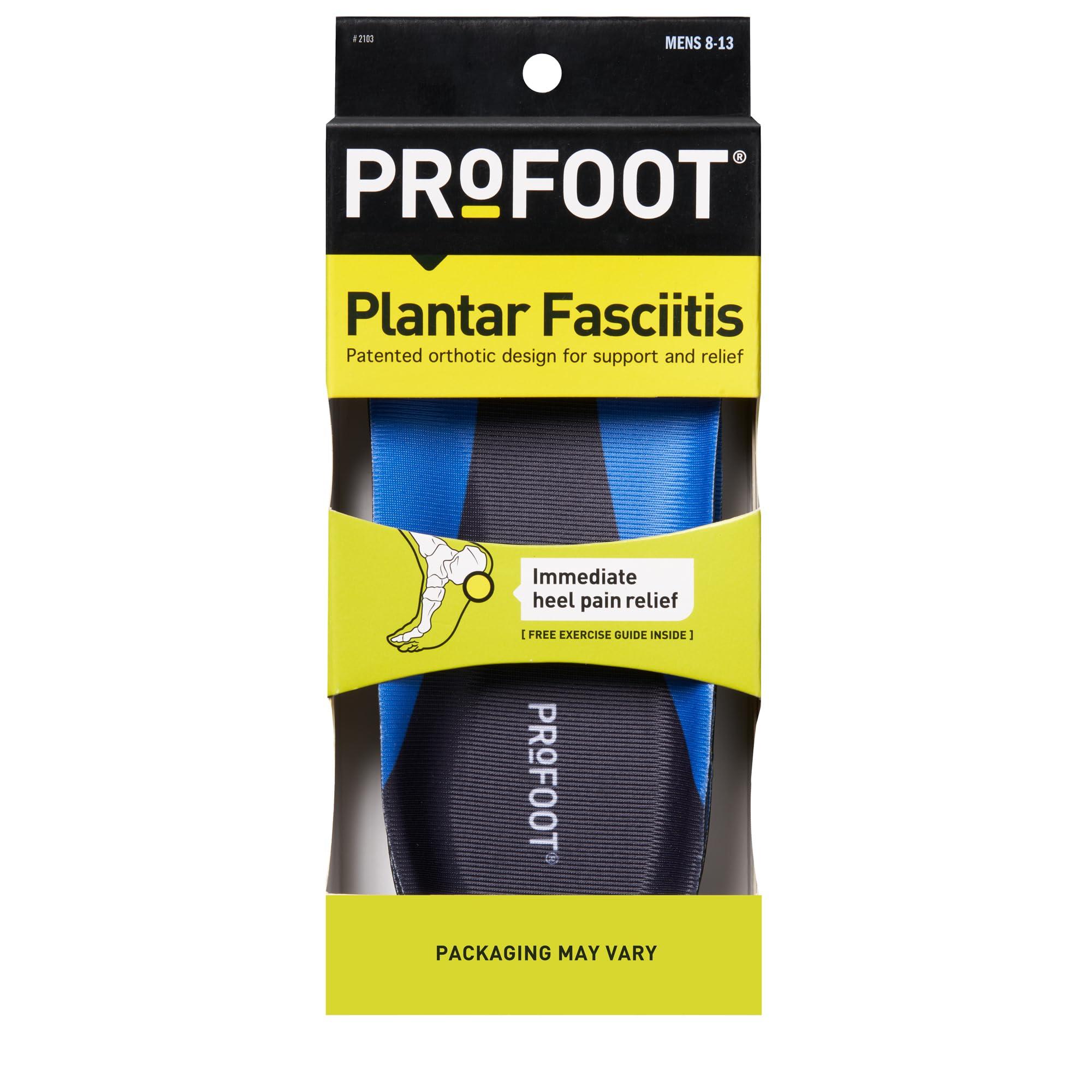 PROFOOT Profoot Orthotic Insoles for Plantar Fasciitis & Heel Pain, Men\'s 8-13, 1 Pair