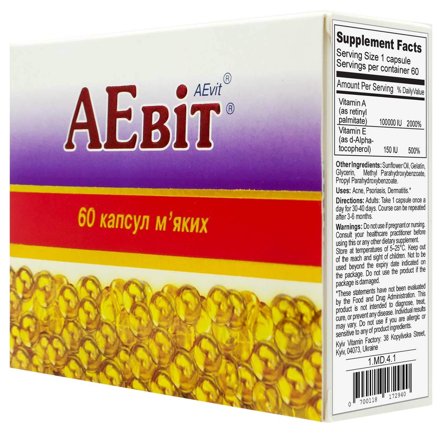 AEvit AEvit (A 100,000 IU and E Vitamins Complex) 60 softgels (1)
