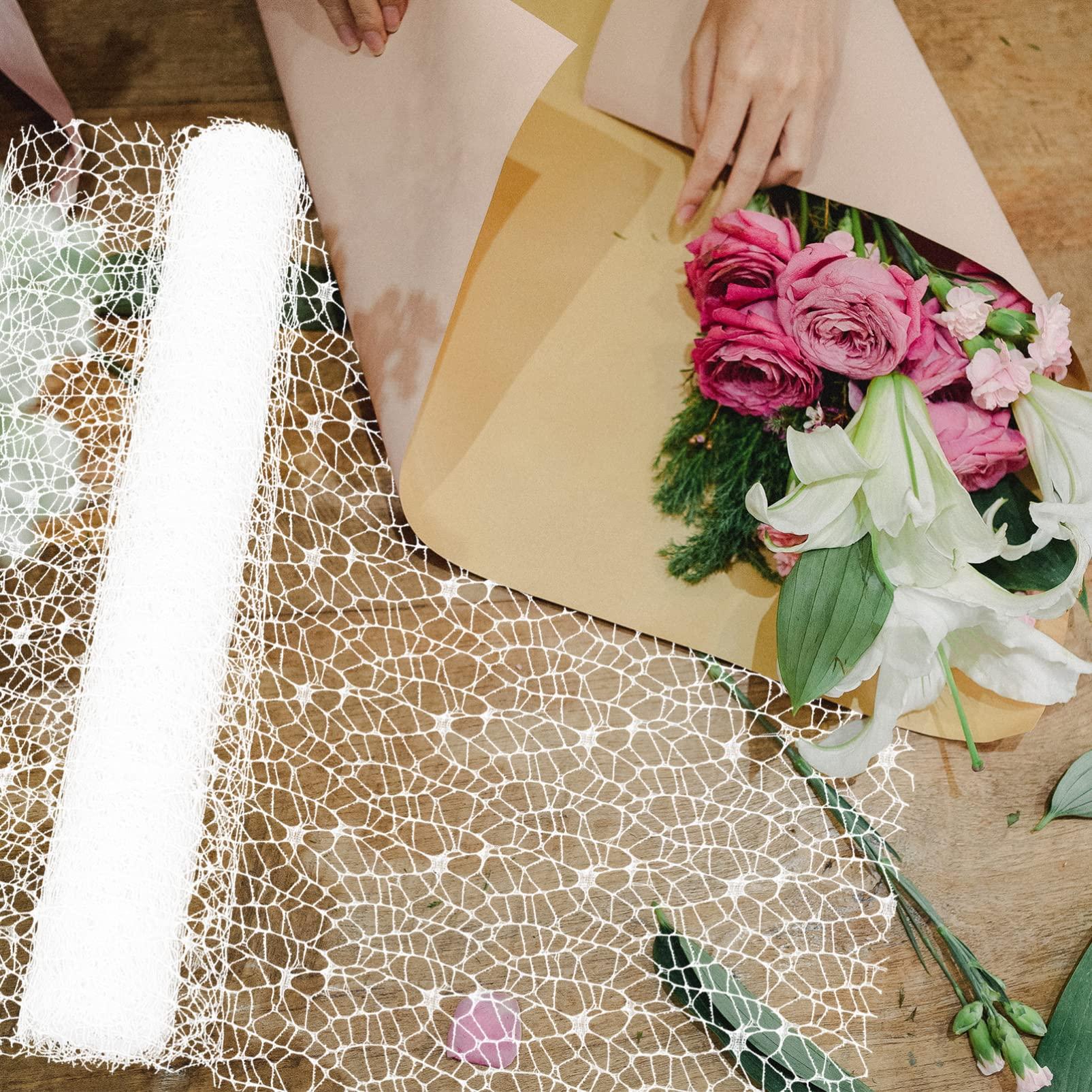 SEWACC SEWACC Wrapping Mesh Paper Gauze DIY Floral Bouquet Packaging Materials Florist Supplies for Valentines Day Holiday Wedding Birthday White