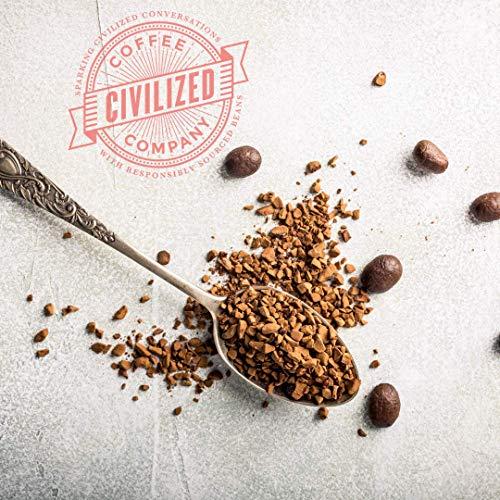 CIVILIZED COFFEE Civilized Coffee Instant Coffee Decaf Granules, Medium Dark Roast Gourmet Coffee Non-GMO Jar (5 oz)