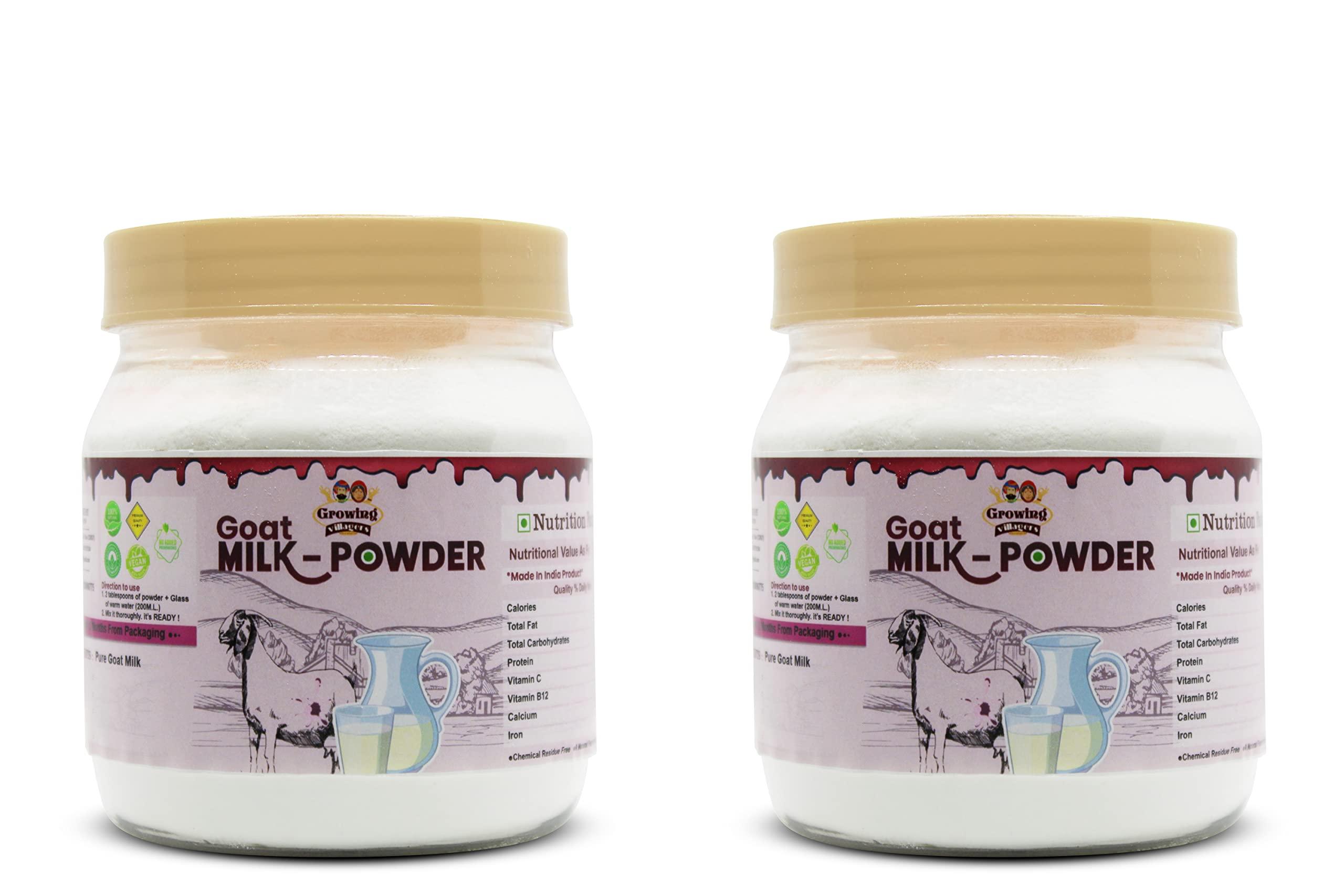 Growing Villagers Growing Villagers Natural Goat Milk Powder | Freeze Dried Organic Grass Fed Goat Milk Powder | Substitute For Liquid Milk | 2 Jars Of 150 Grams Each