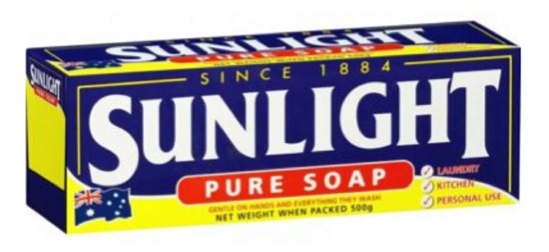 SUNLIGHT Sunlight Pure Soap, 4 Bar Pack, 500g for Laundry, Kitchen or Personal Use