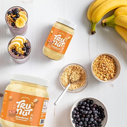 Tru-Nut Tru-Nut Peanut Butter Powder - Made with Natural Ingredients - Vegan, Low Carb, Gluten Free, Non GMO - Low Calorie Peanut Butter Protein Powder - Peanut Butter Flavor, 16oz
