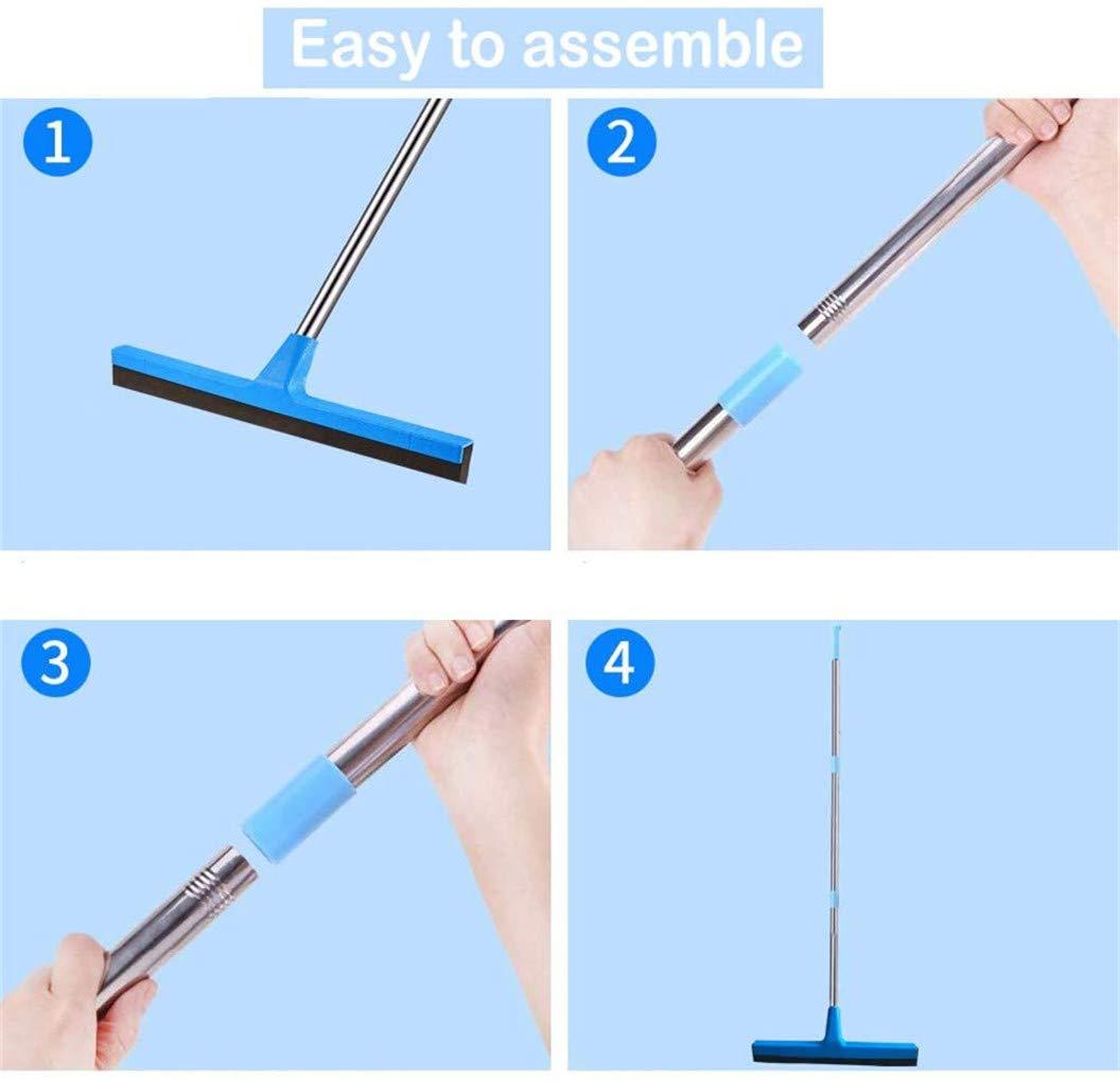 Thstheaven Thstheaven Floor Squeegee with Long Handle - 129cm Extendable Concrete Floor Cleaner Wiper, Wide Water Pusher Foam Broom Squeegy for Garage, Deck, Shower, and Outside Windows