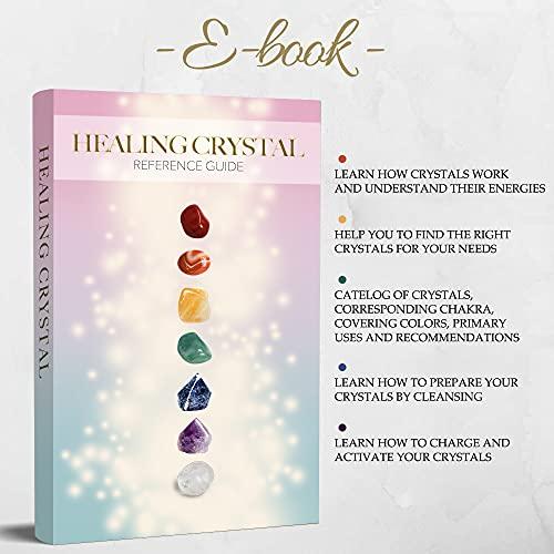 Aovila Premium Crystals and Healing Stones Set in Wooden Box Healing Crystals Set for Beginners - Chakra Stones Raw Crystals and Stones Amethyst Cluster Rose Quartz e-Book Healing Crystal Gifts for Women