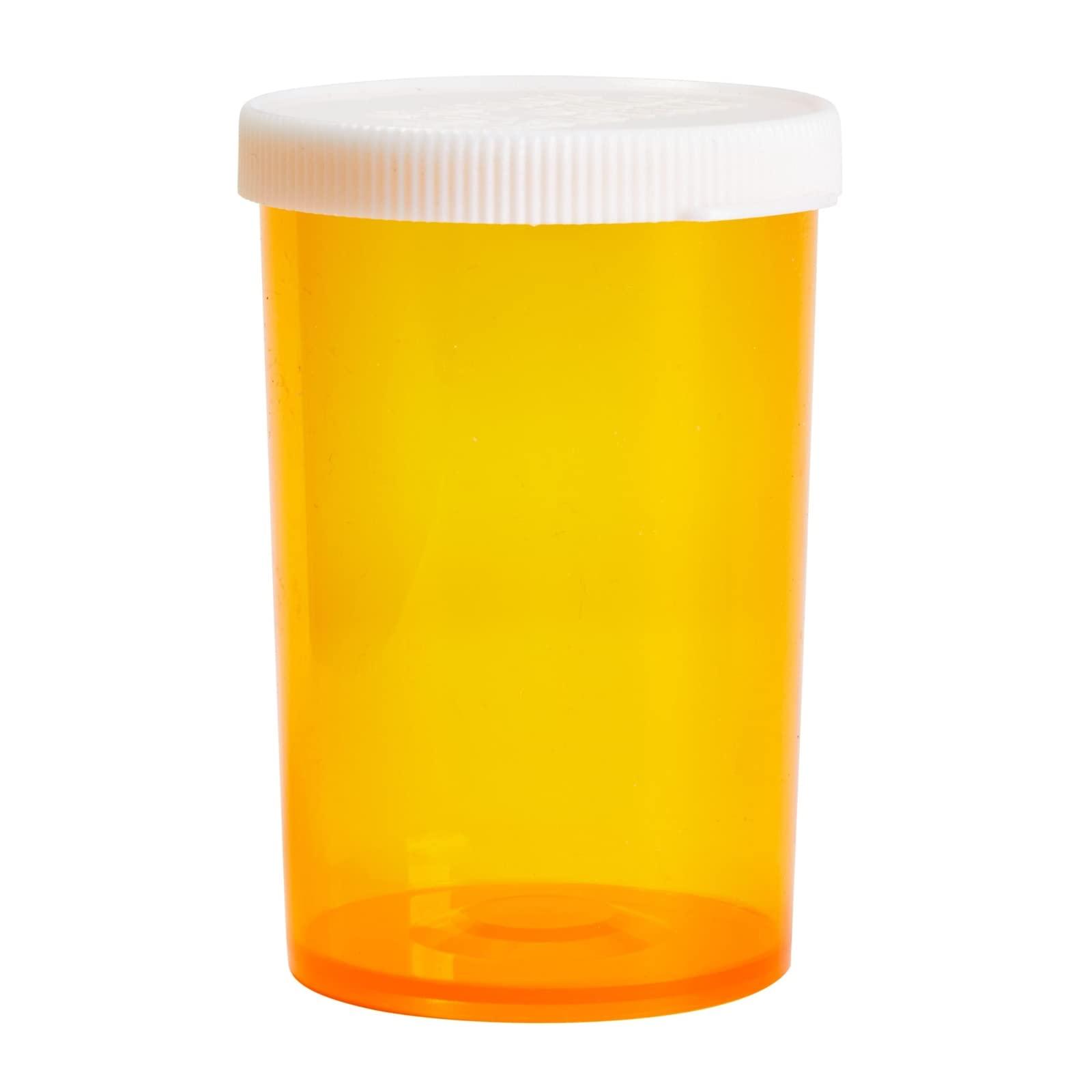 Juvale Juvale 50 Pack Empty Pill Bottles with Caps for Prescription Medication, 20-Dram Plastic Medicine Containers (Orange)