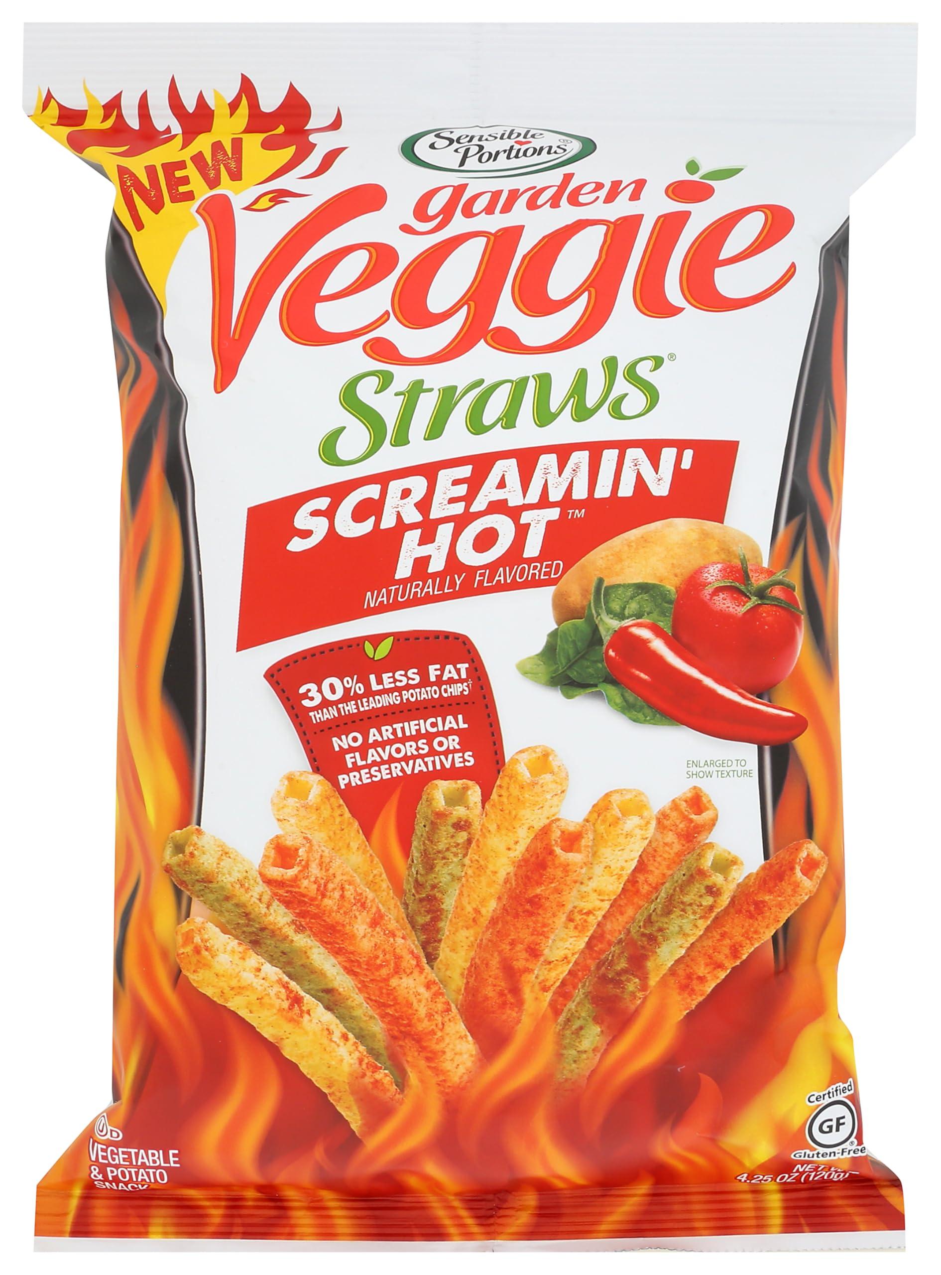 Sensible Portions Sensible Portions Garden Veggie Straws Screamin' Hot Vegetable & Potato Snack, 4.25 Oz