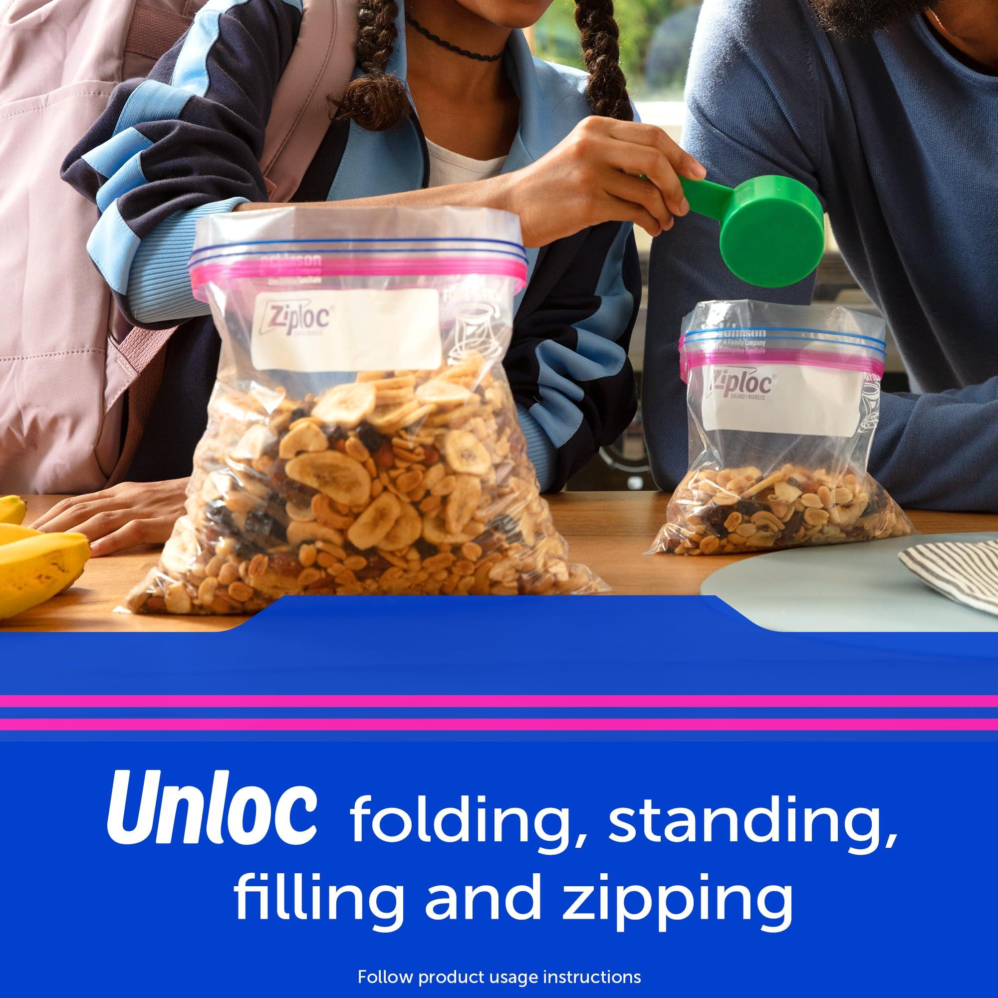 Ziploc Ziploc Gallon Food Storage Bags, Stay Open Design with Stand-Up Bottom, Easy to Fill, 150 Bags Total