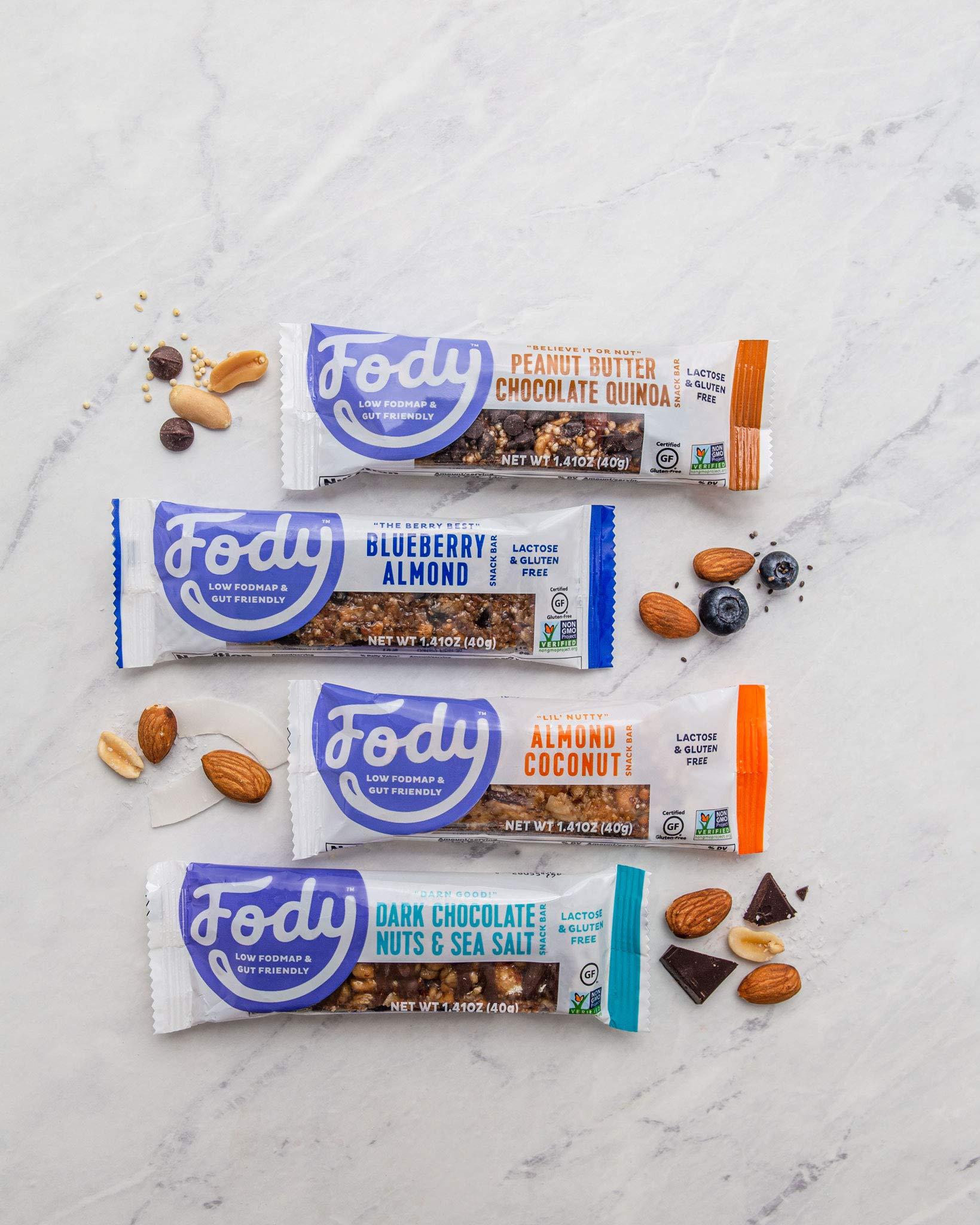 FODY Food Co Fody Foods Vegan Protein Nut Bars, Dark Chocolate Nuts and Sea Salt Flavor, 6g Protein per Bar, Low Fodmap Certified, Sensitive Recipe, Gut & IBS Friendly, 12 Count