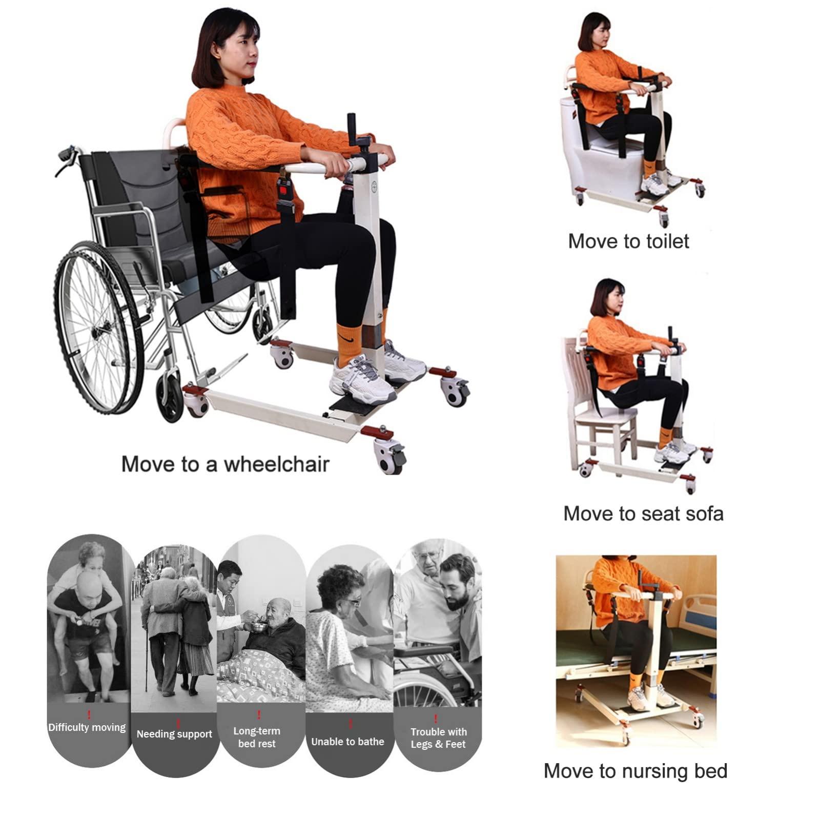 seveni seveni Wheel Lift Chair Patient Lift Transfer Machine Elderly Transport Chair Handicap Car Assist, Bathroom Wheelchair, Patient Lift for Home, Patient Lift Aid, Toilet Aids for Elderly