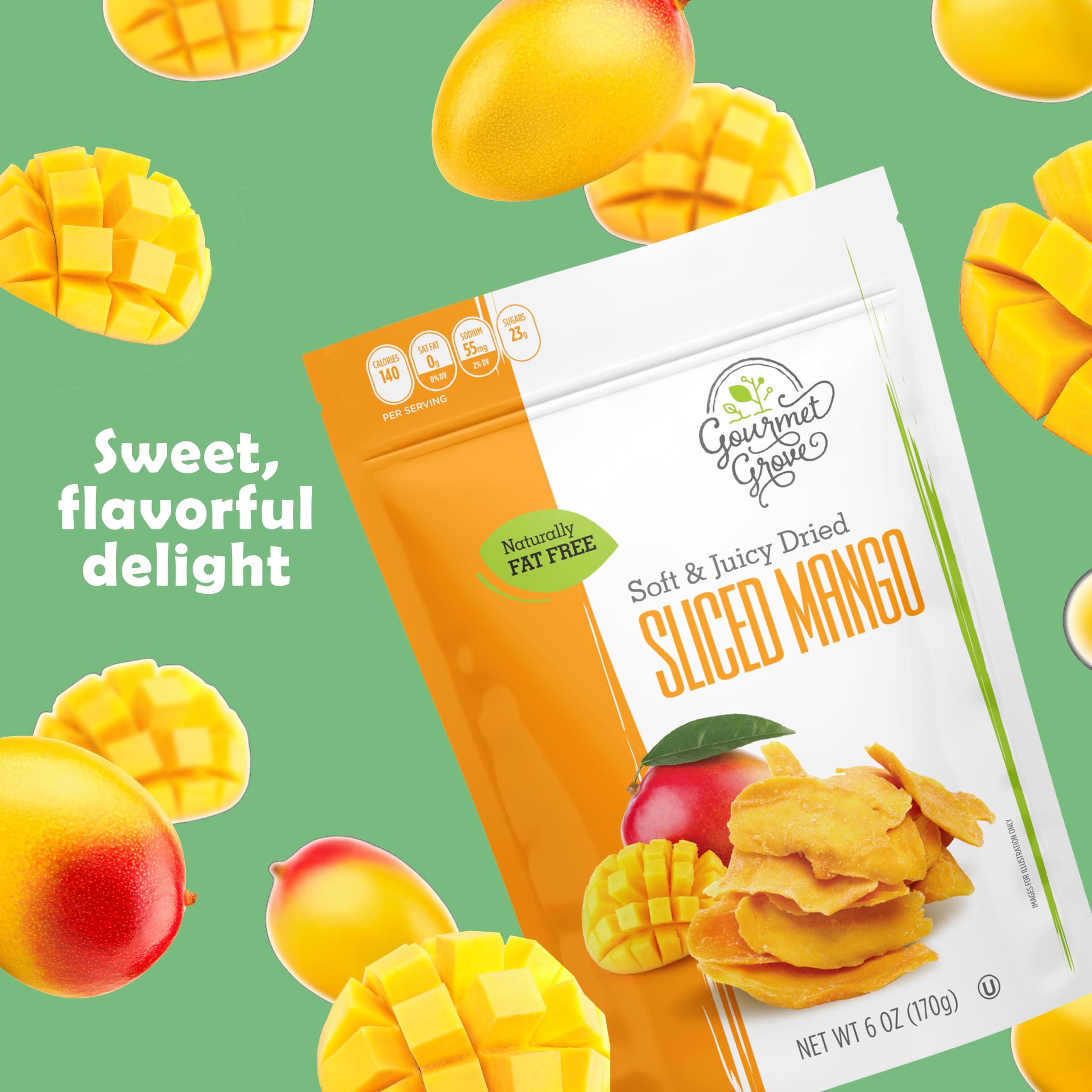 Gourmet Grove Gourmet Grove - Natural Dried Mango Slices 18 OZ Pack of 3 Pouch | Soft, Juicy, Sliced Mangoes | Lightly Sweetened - (Pack of 3)