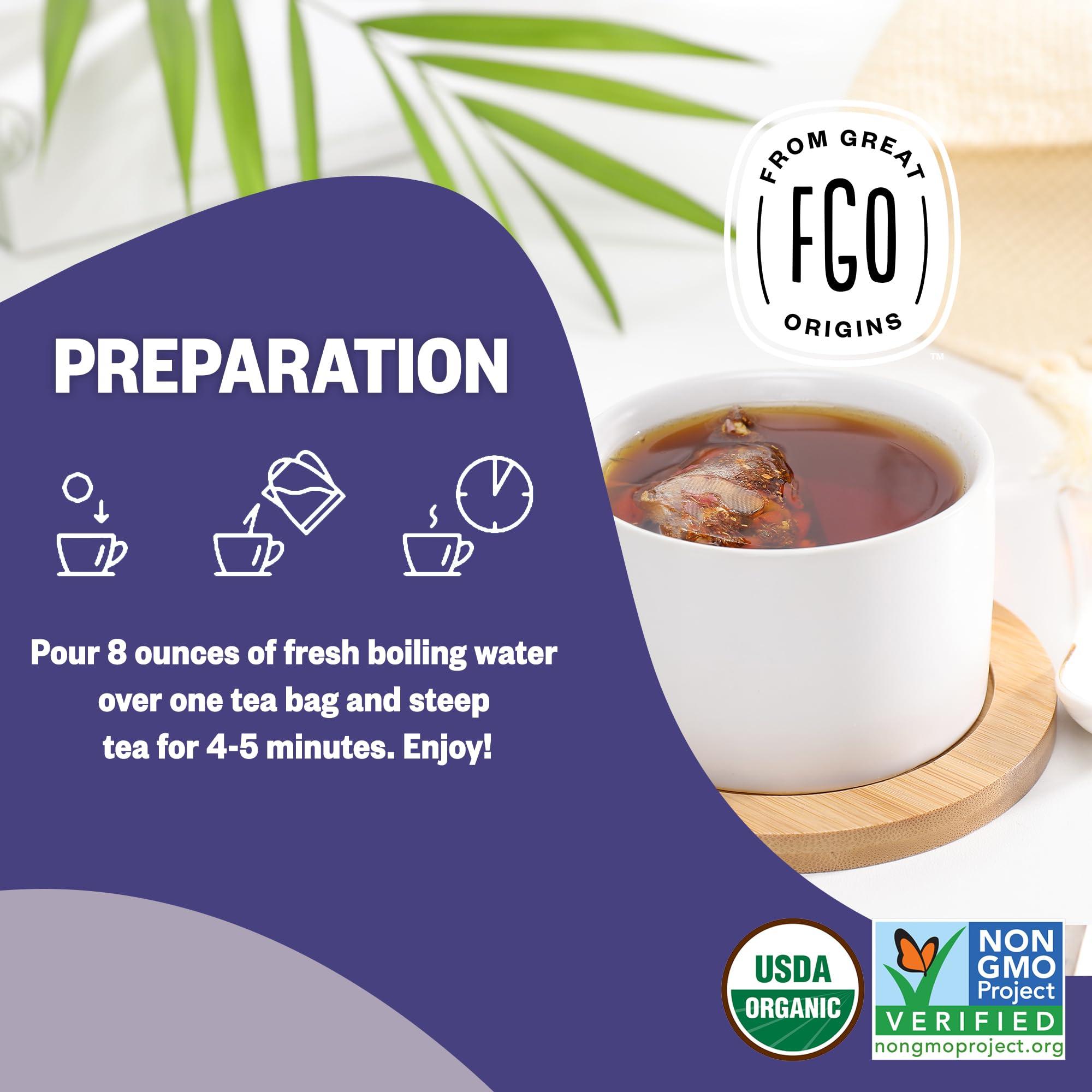 FGO FGO Organic Earl Grey Black Tea, 100 Count, Eco-Conscious Tea Bags, Resealable Bag, Packaging May Vary (Pack of 1)