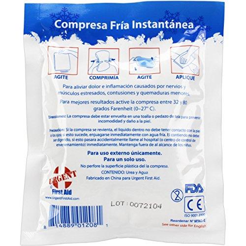 Urgent First Aid Case of 125 Instant Cold Packs, 5" x 6" (4" x 5" Cold Area) - Disposable Cold Compresses - No pre-Chilling Required for Quick, Effective First aid Treatment & Relief of Aches, Pains, Bumps & Bruises