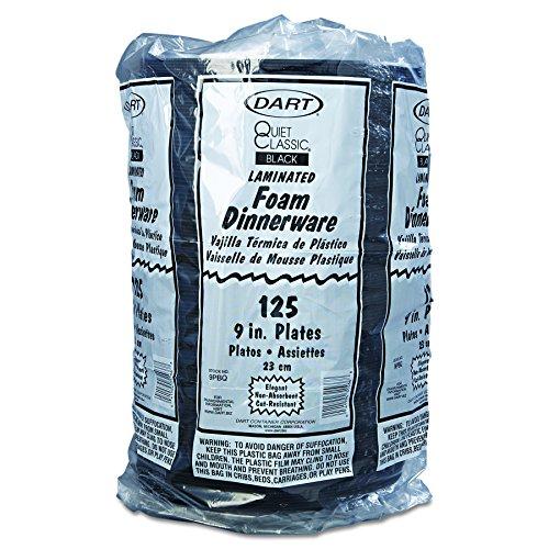 DART Dart 9PBQR 9 in Black Laminated Foam Plate (Case of 500)