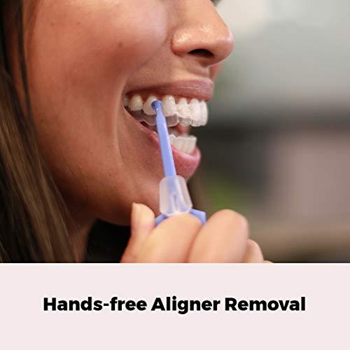 The Pultool PUL Clear Aligner Removal Tool Compatible with Invisalign Removable Braces & Trays, Retainers, Dentures and Aligners - Hygienic Oral Care Accessory, Personal Orthodontic Supplies - Pink (Pack of 4)