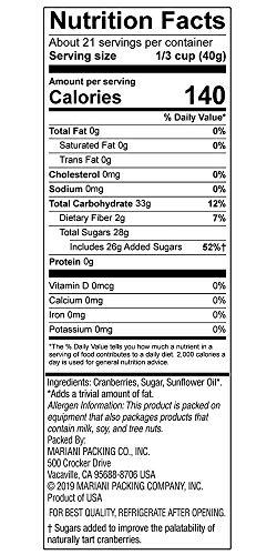 Mariani Premium Mariani | Dried Cranberries | Healthy Snacks for Kids & Adults | Dried Fruit | Vegan Snacks | Gluten Free Snacks | No Preservatives, Fat Free | 30 Ounces (Pack of 1) - Resealable Bulk Bag