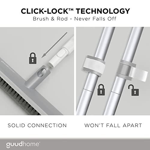 Guudhome GUUDHOME Floor Brush Scrubber with Long Handle 55.3 - 2 in 1 Scrub N Scrape - Strong Extendable Stiff Floor Brush Shower Tub Tile Wall - Deck Brush for Heavy Duty Cleaning Brush Never Falls Off