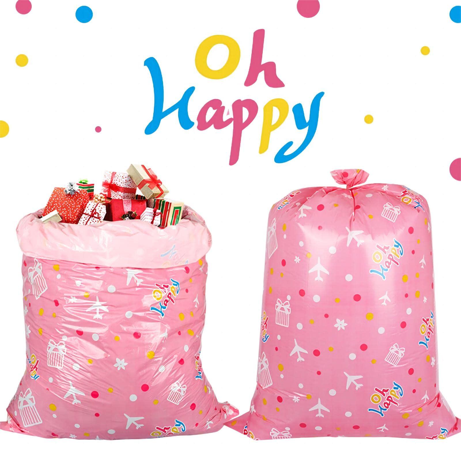HANSWARE HANSWARE Extra Large Gift Bag for Presents,Shower Gift Bags for Girls, Jumbo Baby Gift Bag for Wedding Wrapping,Birthday, Party,Giant Huge Gifts- 56\" x 36\" (Pink Plane, 3 Count)