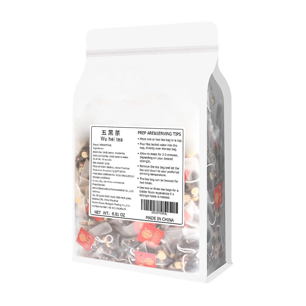 MIHUNTANG Wu hei tea 8.81oz (5g50packets) Five black tea Mulberry black wolfberry tea Combination herbal tea bag 250g