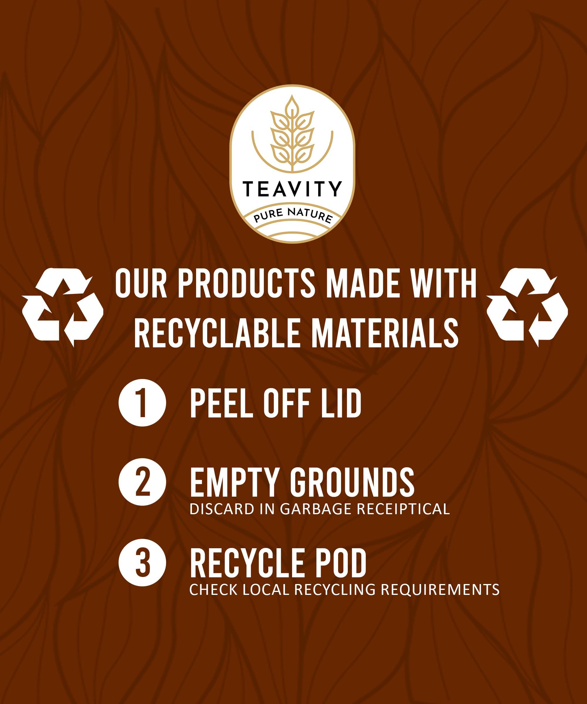 Teavity Organic Yerba Roasted Mate Tea Pods for Keurig by Teavity (36 Tea Pods)