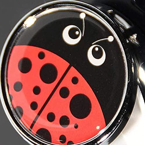 SEIWEI 2PCS Round Mini Portabler Stainless Steel Pill Box Case Pocket 2 inches Medicine Tablet Holder Organizer Case for Purse -Compact 3 Compartment(Ladybug)