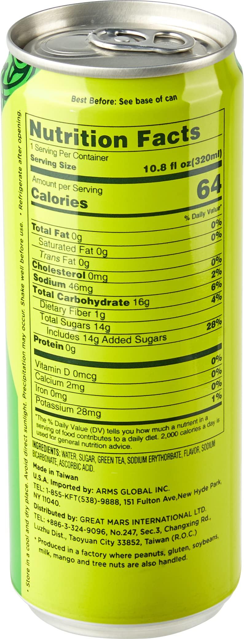 Kung Fu Tea Kung Fu Tea Canned Green Tea – Lightly Sweetened Green Tea in a Can, Ready to Drink – All Natural, Premium Iced Tea – 10.8 oz Cans, Pack of 6