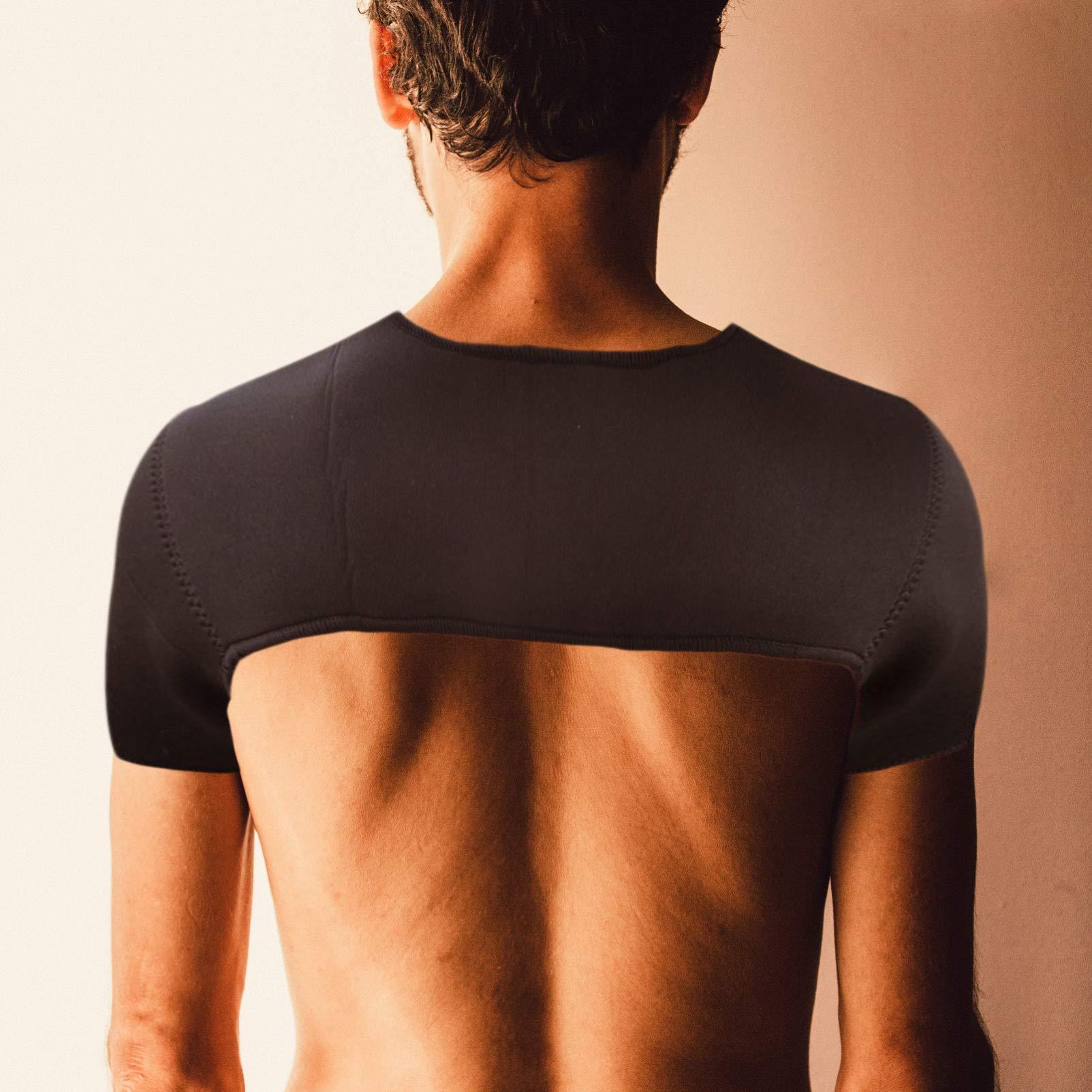 Milisten Milisten Double Shoulder Support Sleeping Warm Brace Stability Compression Sleeve Wrap for Rotator Cuff Shoulder XL