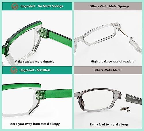 Eyekepper Eyekepper 6-Packs Metalless Design Reading Glasses for Women Screwless Hinges Readers Suitable for Wide Face(+1.25)