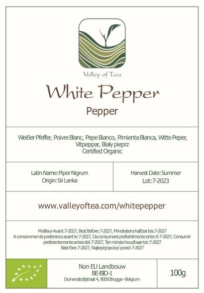 Valley of Tea White Peppercorns Whole Pepper - White Peppercorn Spice - White Peppercorns For Grinder Whole White Pepper Peppercorns White Peppercorn Whole White Peppercorns Grinder Whole Spice Pepper White 100g