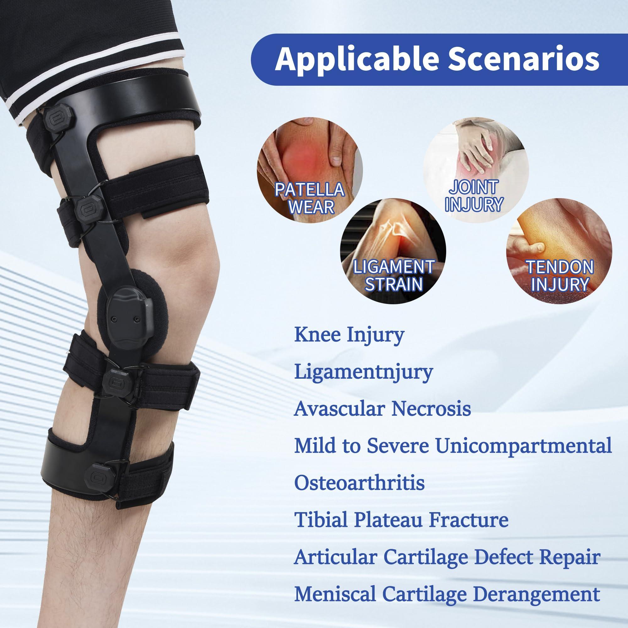 X-shuan OA Unloader Knee Brace for Osteoarthritis - Adjustable Knee Support for Pain Relief and Recovery, Bone on Bone Knee Joint Pain, Cartilage Defect Repair, Knee Stabilizer for Men and Women (R/M)