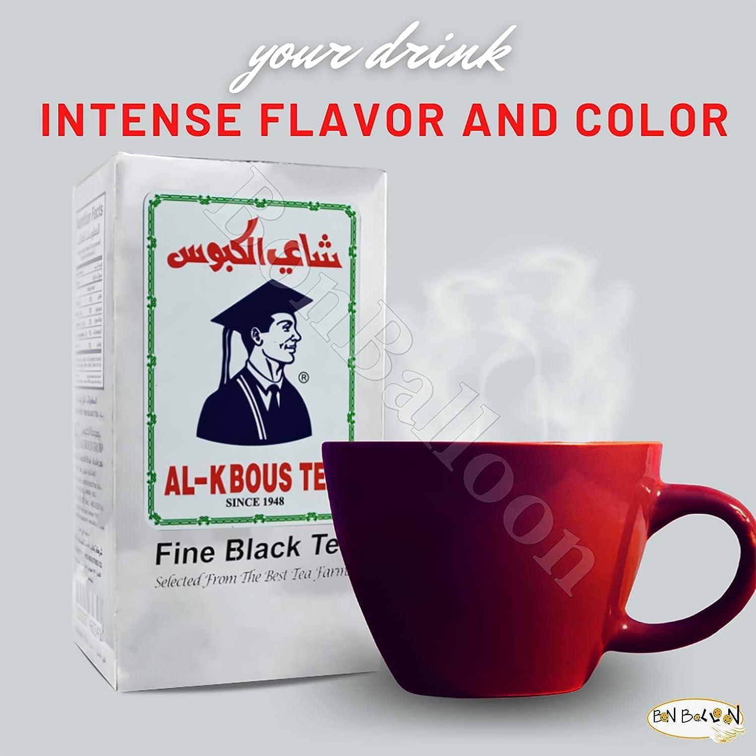 bonballoon Fine Black Tea Al-Kbous Al Kbous Al Kaboos Soft Loose Egyptian Egypt Arab Arabic Natural With Pure Oriental Strong Rich Taste Halal (1 Pack = 7.05 oz / 200 gm)
