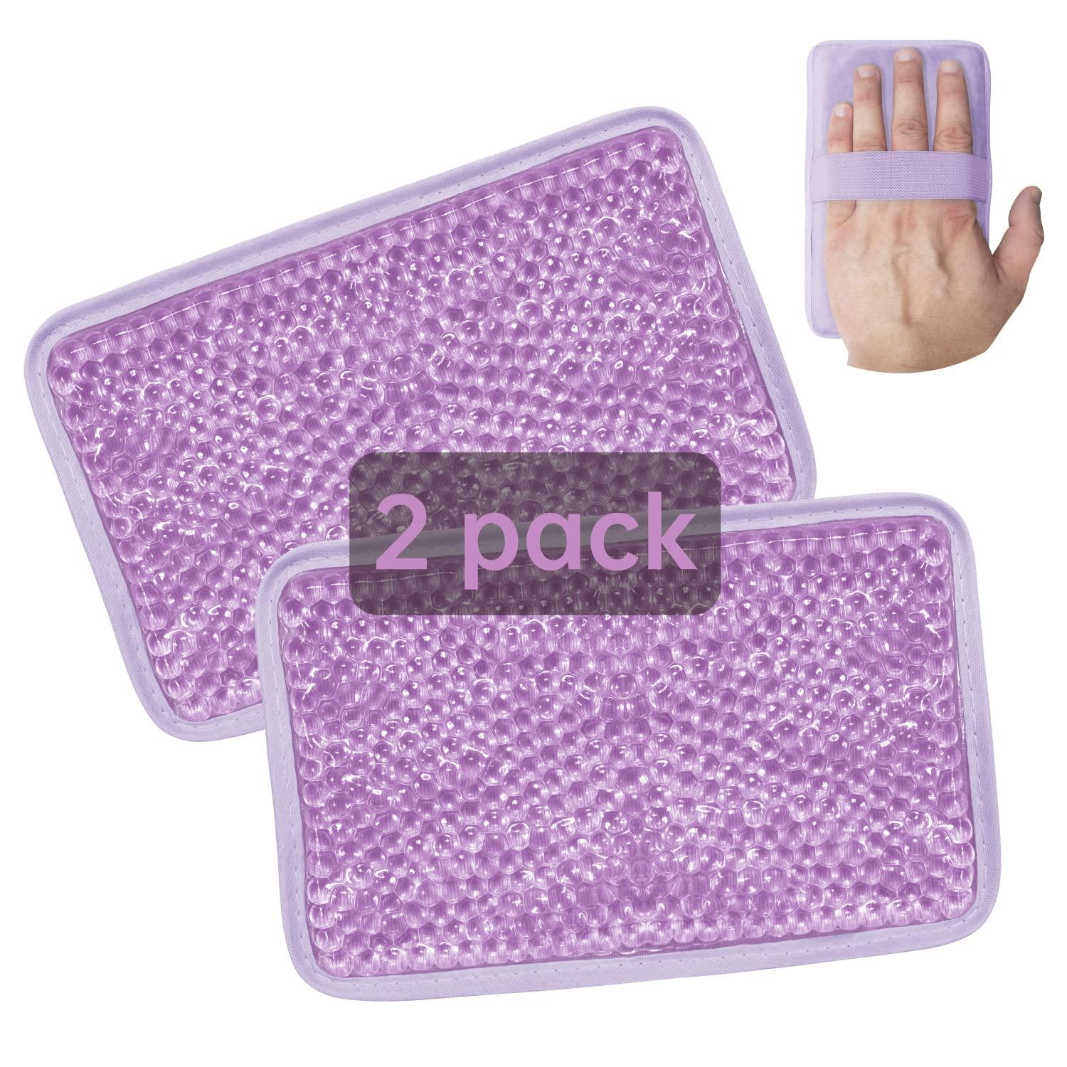 ZNÖCUETÖD Gel Beads Ice Pack Ice Bag with Strap-Reusable Hot & Cold Pack Compress Therapy for Pain, Swelling,Injuries of Knee, Shoulder, Foot, Back, Ankle, Neck, Hip, Elbow, Wisdom Tooth(2Pack,Purple)