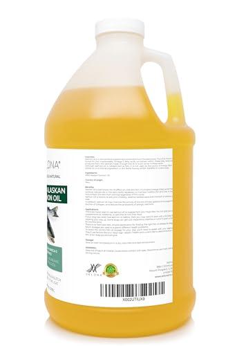 velona Velona Wild Alaskan Salmon Oil - 1 Gallon / 128 Fl Oz | 100% Pure Refined Oil | for Dogs & Cats - Supports Joint Function | Omega 3 Liquid Food Supplement for Pets - Natural EPA + DHA Fatty Acids