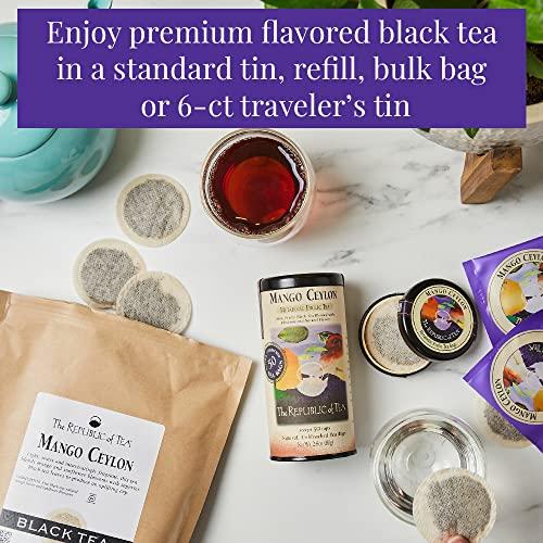 The Republic of Tea The Republic of Tea – Mango Ceylon Black Tea, Metabolic Frolic Tea, 50 Tea Bag Tin