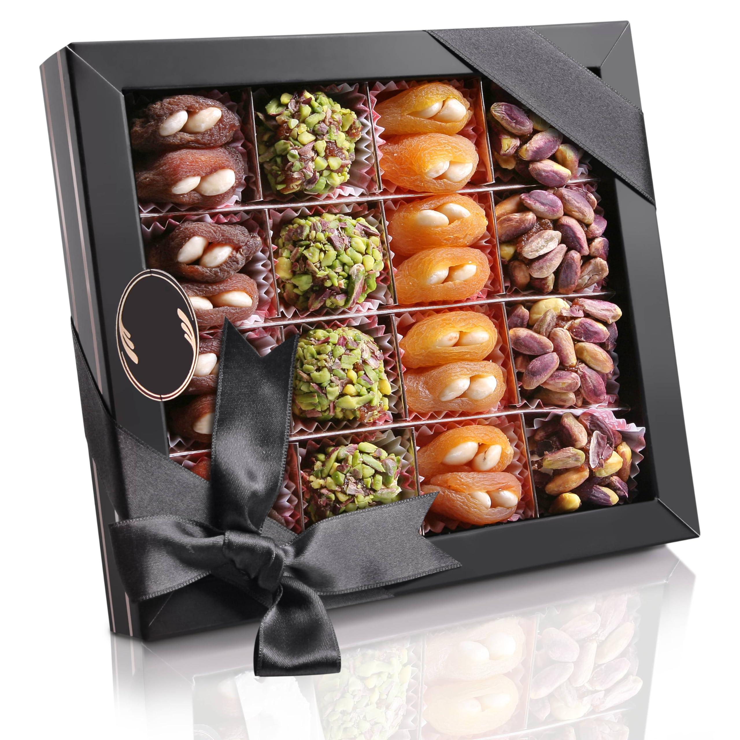 ANDY ANAND CHOCOLATIER Andy Anand 24-Piece Gift Box: All-Natural Truffles and Stuffed Dates Deliciously Healthy, No Sugar Added, Embracing Nature\'s Goodness 10.5 Oz Eid al Fitr, Ramadan. Fresh flown from Turkey.