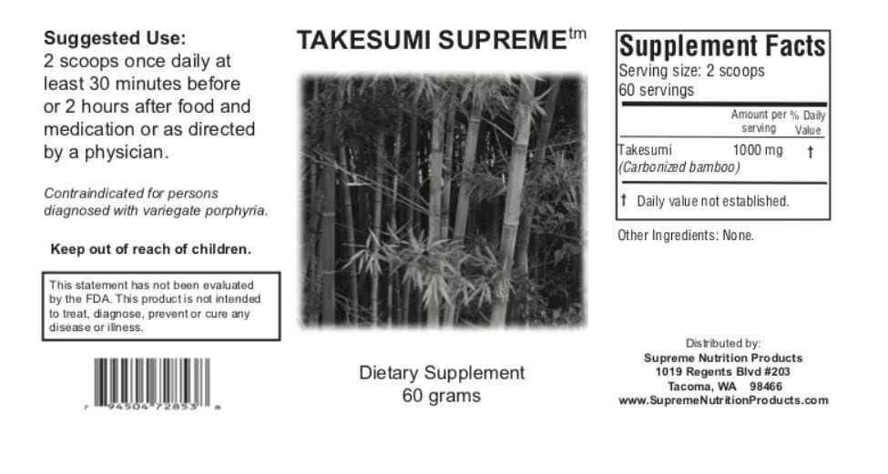 Supreme Nutrition Products Supreme Nutrition Takesumi Supreme, Pure 60 Grams Activated Bamboo Charcoal Powder (2)